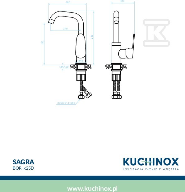 Bateria umywalkowa SAGRA stojąca z - BQR_025D