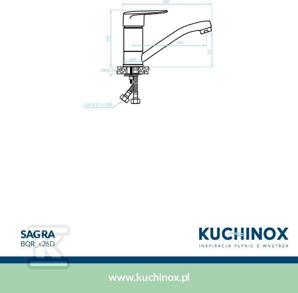 Bateria umywalkowa SAGRA stojąca z - BQR_026D