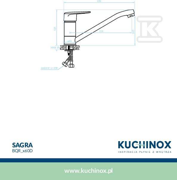 Bateria zlewozmywakowa SAGRA stojąca - BQR_060D