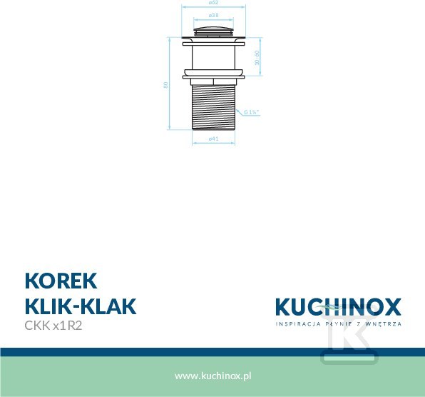 Korek klik klak mały okrągły bez - CKK_61R2