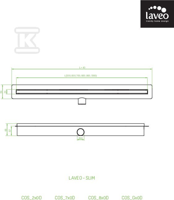 Odpływ liniowy SLIM 100 cm - COS_210D