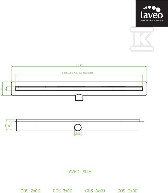 Odpływ liniowy SLIM 100 cm czarny - COS_710D