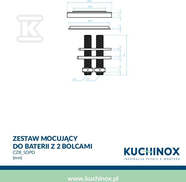 Zestaw mocujący z 2 bolcami i - CZB_5DPD