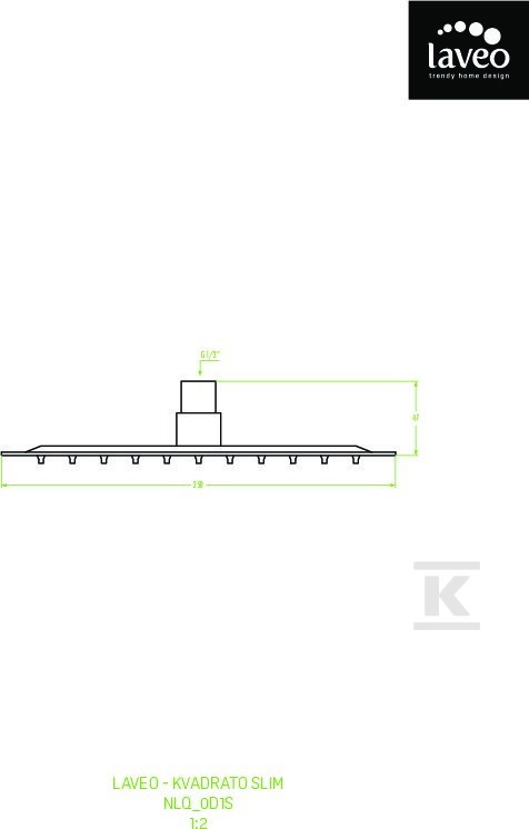 Deszczownica KVADRATO SLIM 250x250mm - NLQ_0D1S