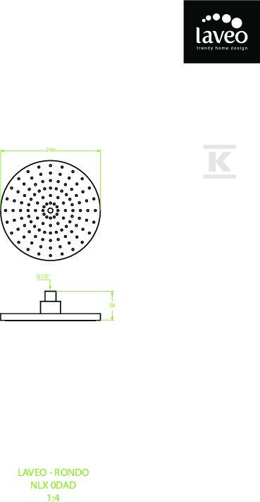 Deszczownica RONDO 200mm - NLX_0DAD