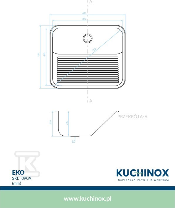 Zlew gospodarczy EKO 53x63,5cm z - SKE_090A