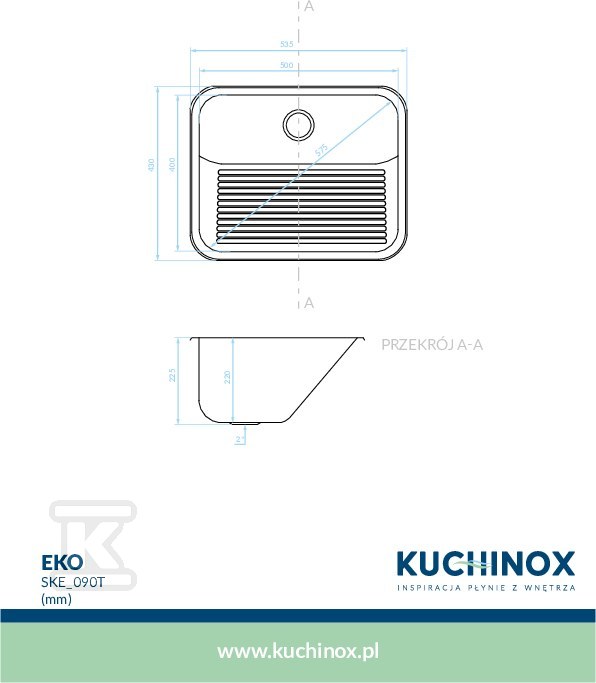 Zlew gospodarczy EKO 53,5x43cm z - SKE_090T