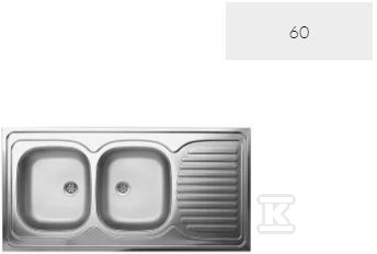 60 Zlew stalowy nakładany 2 komorowy z - SK6_021T
