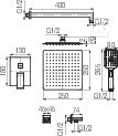 Zestaw natryskowy podtynkowy ARS chrom - 2420250