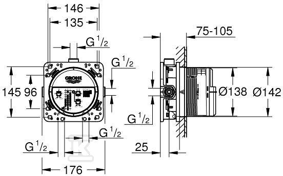 Universal flush-mounted element Rapido - 35604000