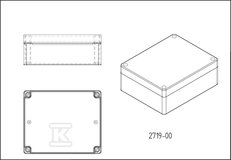 Surface-mounted box N/T 270x220x106 - 2719-10