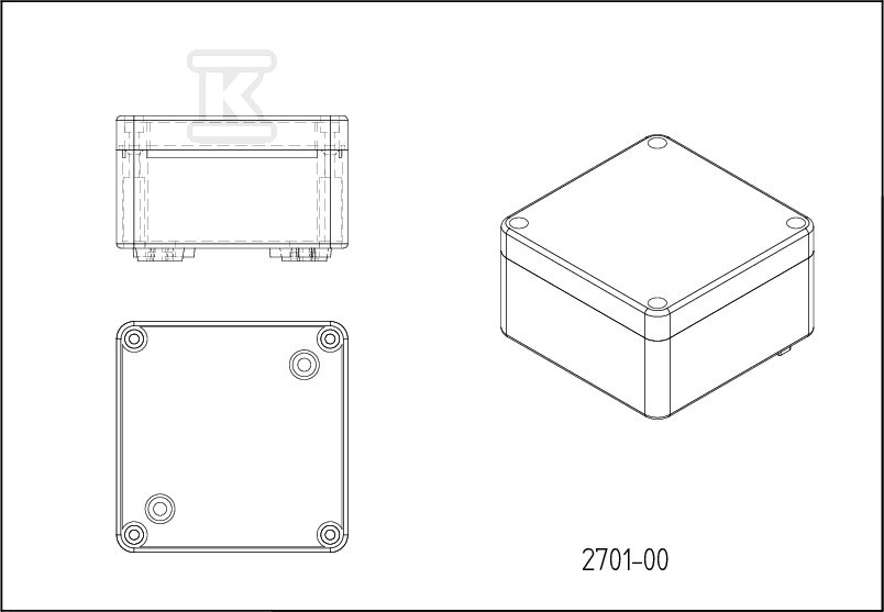 Surface-mounted box N/T 105x105x66 - 2701-10