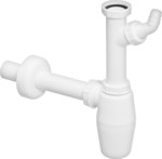 Півсифон пляшковий з підключенням до шланга для відведення стічної води білий пластик 326319 / 703349
