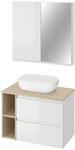 Set B690 Moduo 50 prostokatna + blat 80 dąb + szafka 60 biała  + szafka 20 dąb + lustrzana 40 biała  + szafka wisząca 40 FSC MI x  SGSCH-COC-007574 wirtualny