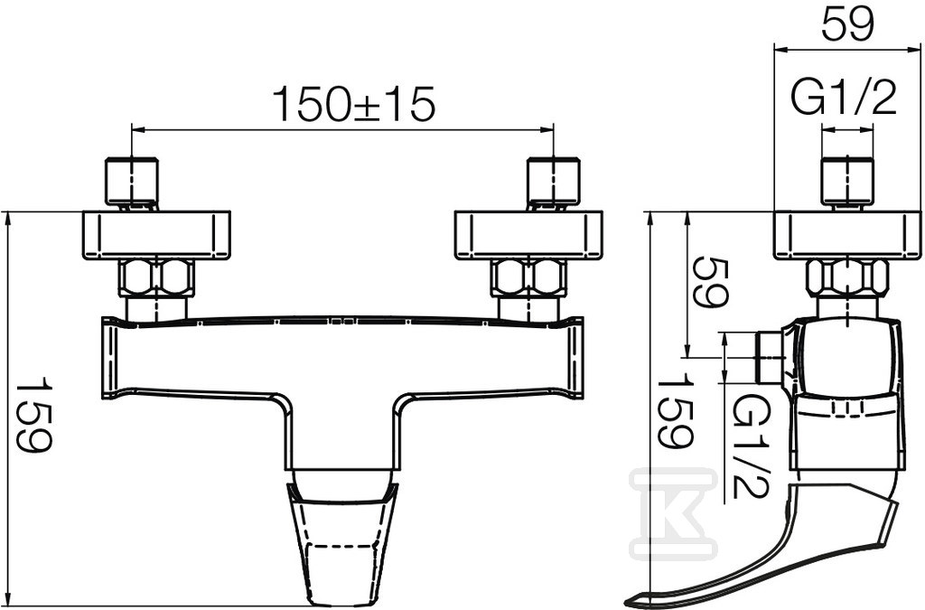 CADIA chrome shower mixer without - 2412330