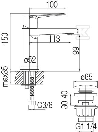 ESTO Bateria umywalkowa stojąca z - 2414200