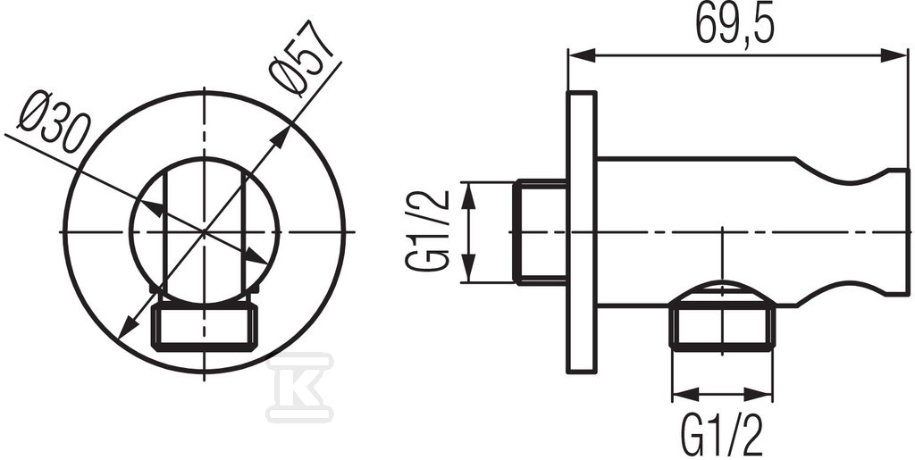 ROUND PLUS BLACK Przyłącze kątowe - 2444670