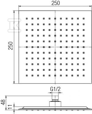 CARRE BLACK Głowica prysznicowa 250x250 - 2445980