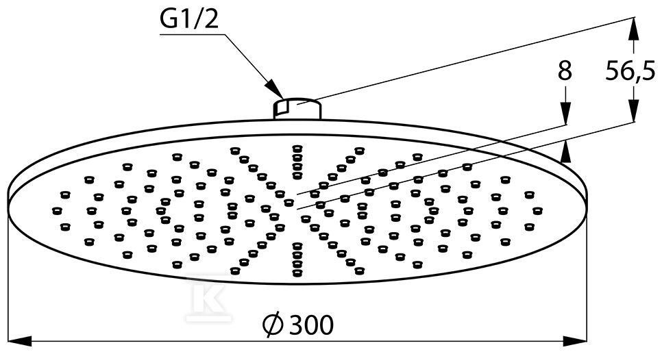 Głowica natrysku A-QA O 300 mm, złoty - 64330N0-00