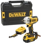 Klucz Udarowy DEWALT XR 18V bezszczotkowy 1/2", moment 813Nm, 2 akumulatory 5.0Ah, ładowarka i kufer w kolorze Czerwonym DCF891P2LRT-XJ