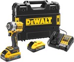 Klucz Udarowy DEWALT XR 18V bezszczotkowy 1/2", moment 406Nm, 2 akumulatory 5.0Ah, ładowarka i kufer TSTAK w kolorze Czerwonym DCF921P2LRT-XJ