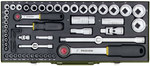 Proxxon 1/2 and 1/4 inch socket wrench set [56 pcs.]