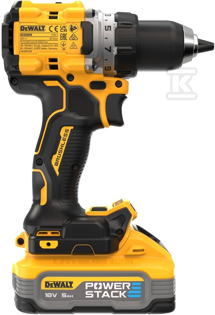 Дриль-шуруповерт DEWALT XR 18V - DCD800H2T-QW