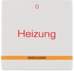 Klawisz z soczewką i nadrukiem "Heizung" i "0", biały aksamit, Q.X