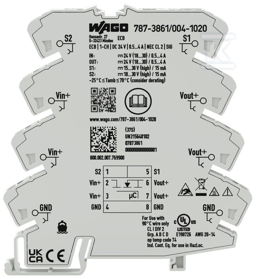 Elektroniczny wyłącznik nadprądowy - 787-3861/004-1020