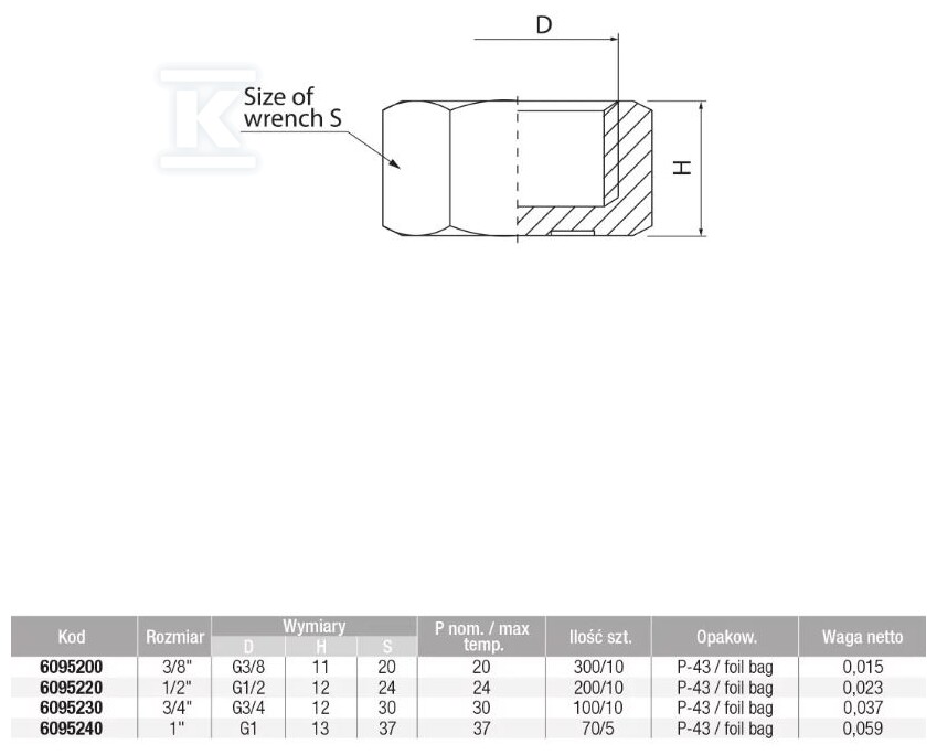 Drehstecker 1'' Messing - 6095240