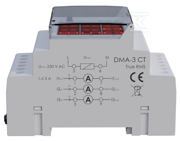 Cyfrowy wskaźnik wartości natężenia - DMA-3RMS-CT