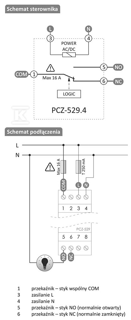 Zegar sterujący programowalny, roczny, - PCZ-529.4