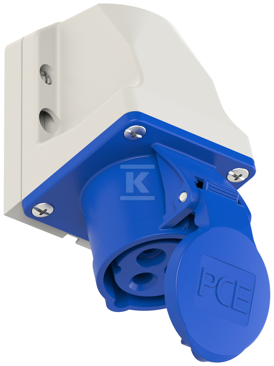 Розетка фіксована 16A 2P+Z 230V, чорна, - 113-6KX
