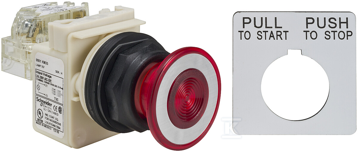 Przycisk 120VAC 30mm SK +opcje - 9001SKR9P1RH13