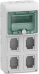 Rozdzielnica natynkowa Mureva (dawna Kaedra) IP65 do podłączenia gniazd gMRV-1-8-NT-T/4 4 otwory 90x100mm