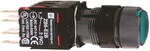 Przycisk podświetlany, zielony, płaski, 1 NO + 1 NC, 12...24 V AC/DC, 16 mm, plastik Harmony XB6