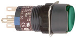 Przycisk podświetlany, zielony, płaski, 1 CO, 24 V DC, 16 mm, plastikowy Harmony XB6