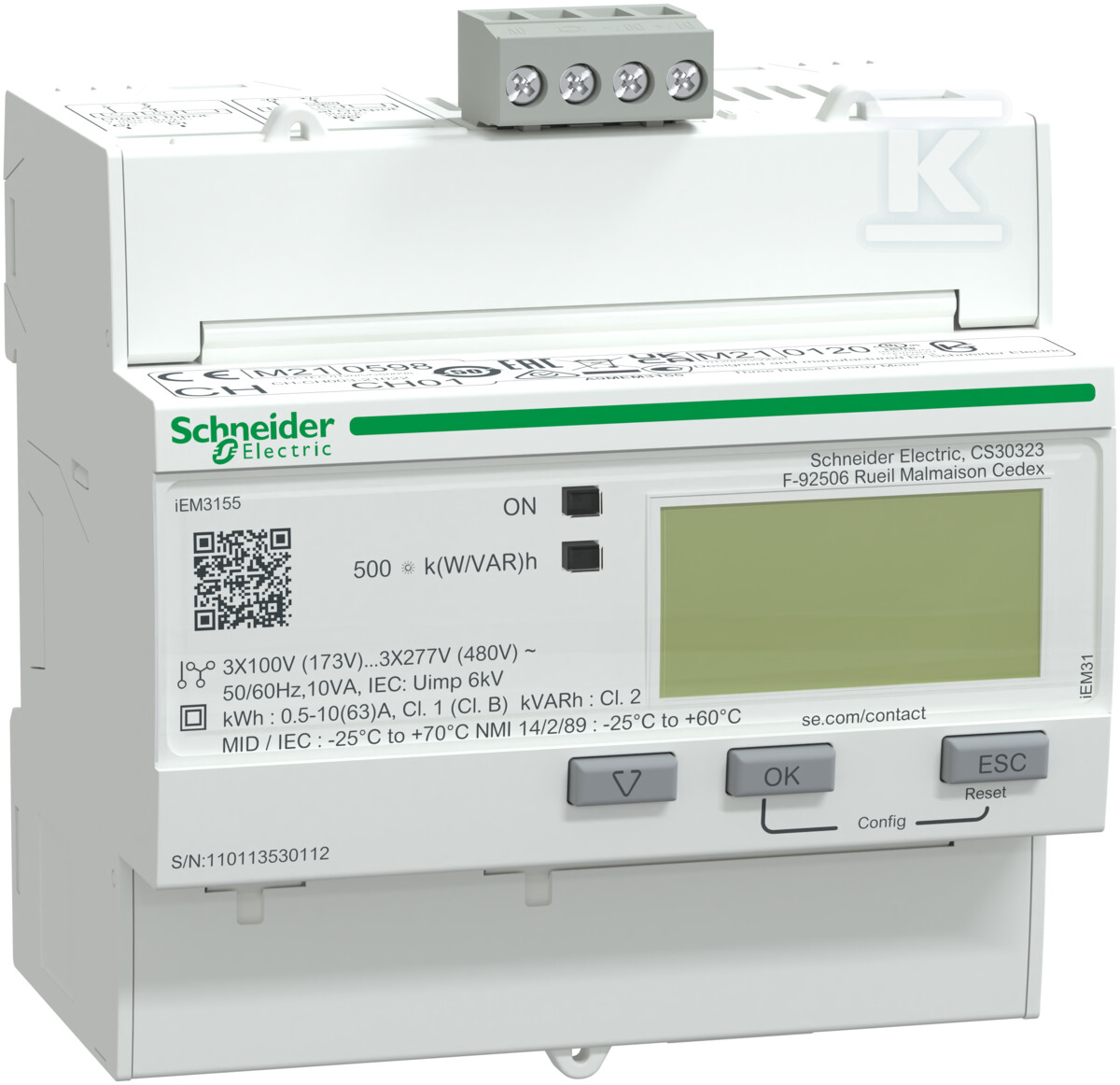 Лічильник кВт-год iEM3155 - 63A Modbus - A9MEM3155
