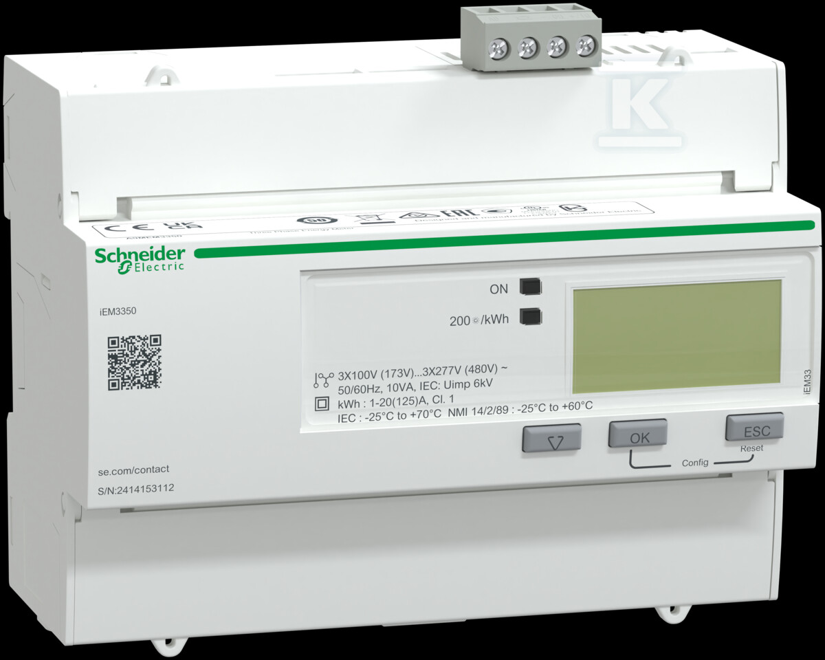 Лічильник енергії трифазний 125A кл 1 - A9MEM3350
