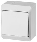 1-way, surface-mounted, two-way switch, IP44, white, HERMES