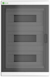 Розподільча шафа вбудована ELEGANT 3x12 PE+N димчасті дверцята (36 модулів)