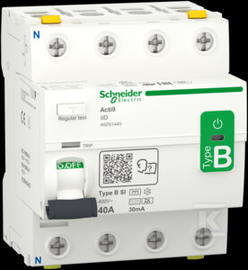 Interrupteur Différentiel Schneider Electric Acti9 A9Z61440 - 4P 40A 30mA Type B-SI - Neuf