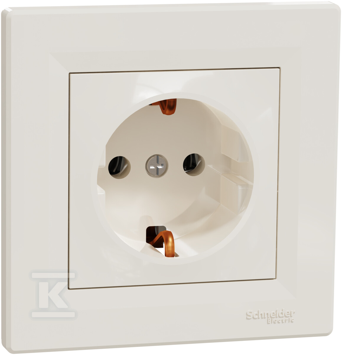 SCHUKO single socket with frame, cream - EPH2900123