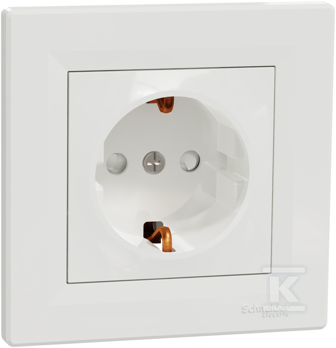 SCHUKO single socket with frame, white - EPH2900221