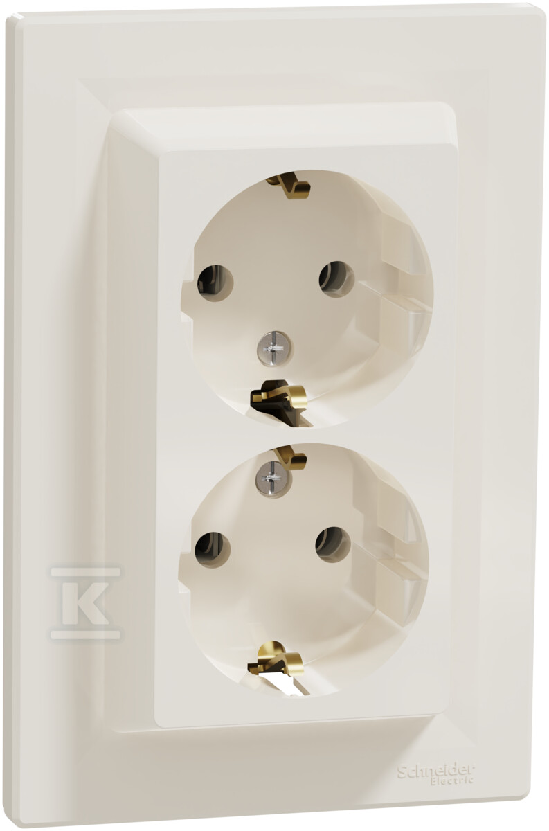 SCHUKO double socket, cream ASFORA - EPH9900123