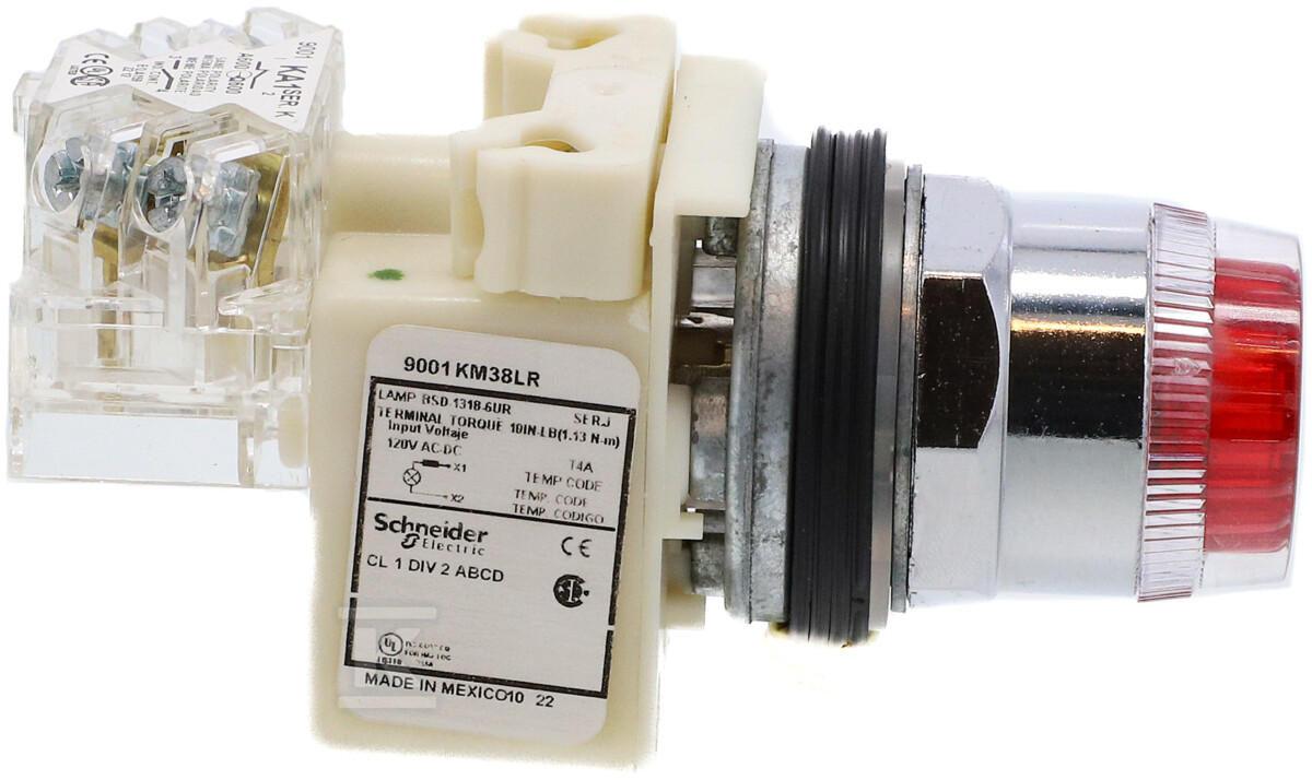 Przycisk kryty 600V AC, 10A, O30 - 9001K1L38LRRH13