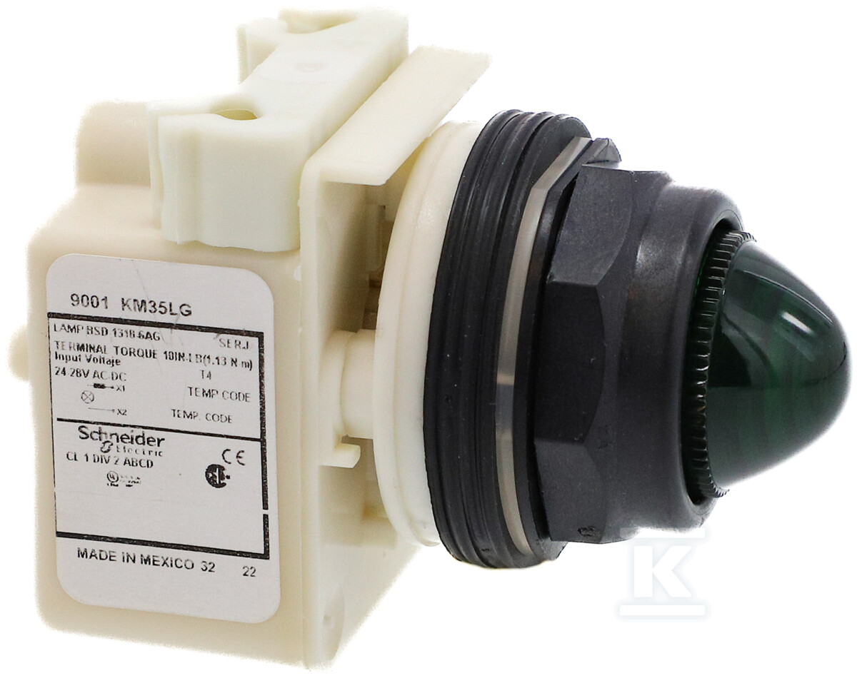 Lampka sygnalizacyjna O30 zielona LED, - 9001SKP35LGG9