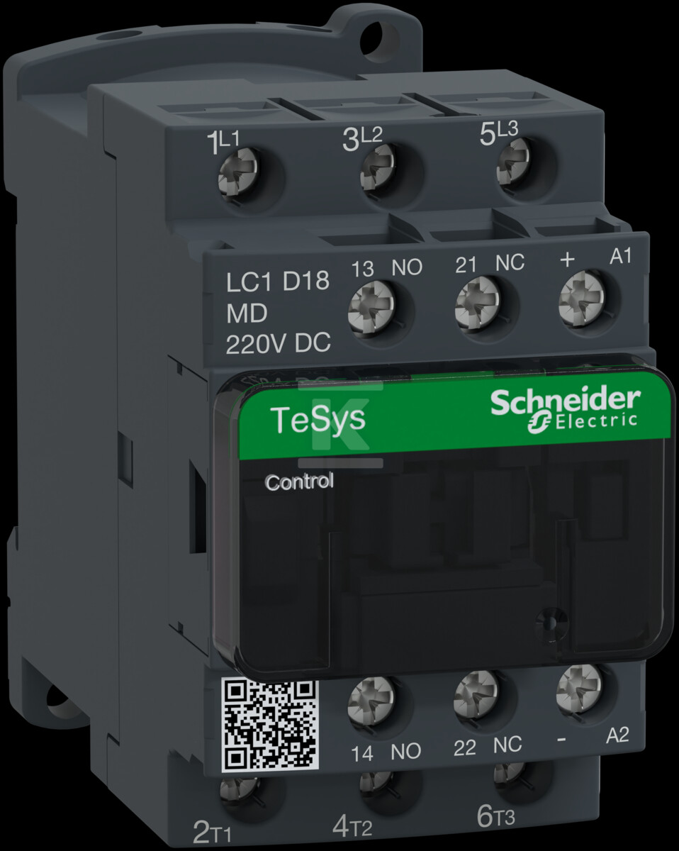 Контактор силовий TeSys D AC3 18A 3P - LC1D18MD
