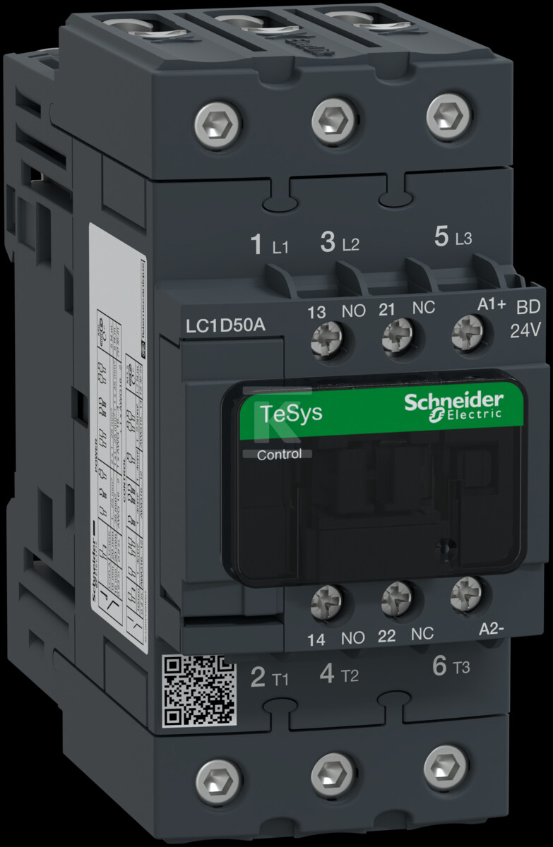 TeSys D power contactor 50A 3P 1NO 1NC - LC1D50ABD