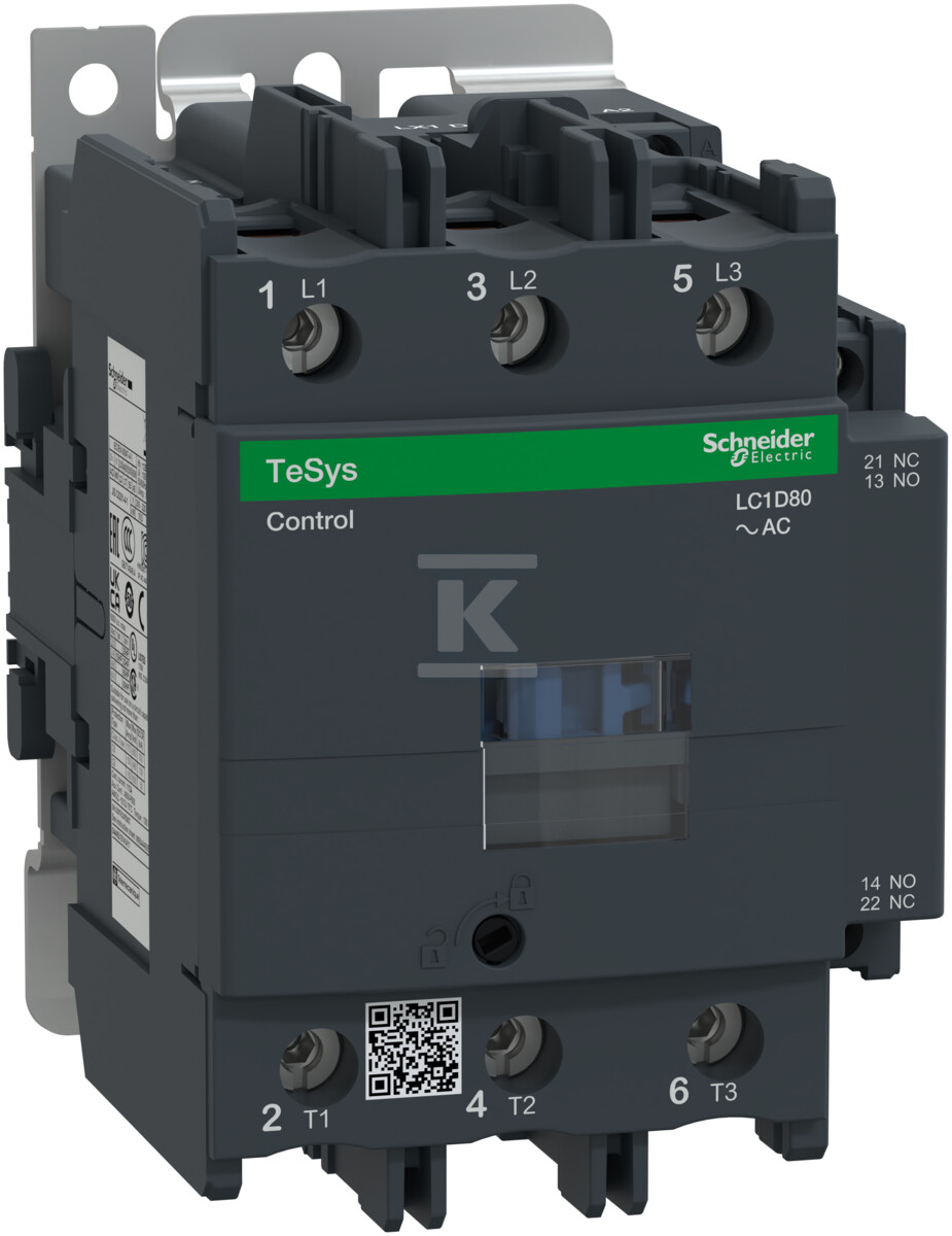 TeSys D AC3 Power Contactor 80A 3P 1NO - LC1D80B7